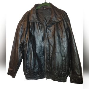 Men's Embossed patterns Leather Jacket